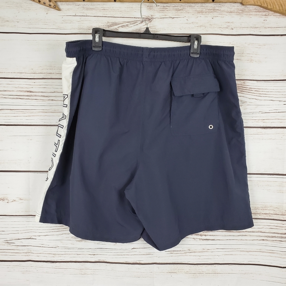 Nautica | Vintage Navy Spellout Side Swim Trunks - Picture 5 of 6